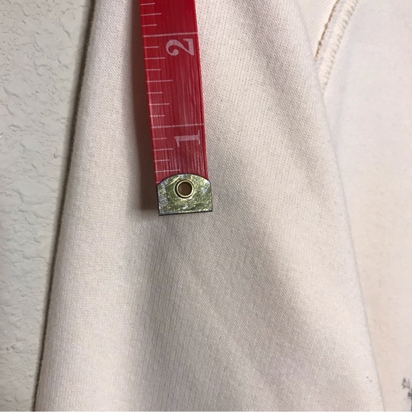 PUMA Top Cropped Long Sleeve Reverse Weave Raw Edge Ivory Gray Size S - Picture 8 of 8